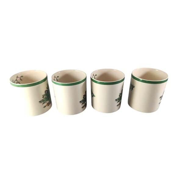 Vintage Spode Christmas Tree Tom & Jerry Mug Set 4 Mugs In Box-One Mug Chipped - Picture 9 of 15